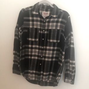 Mossimo Black and white flannel plaid shirt